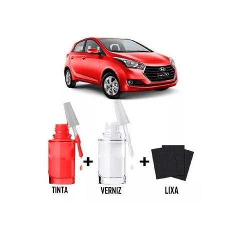 Tira Risco - Hyundai Vermelho Tropic + Verniz 15ml