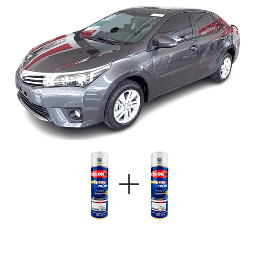 Spray Automotivo Cinza Galático + Verniz Spray 300ml