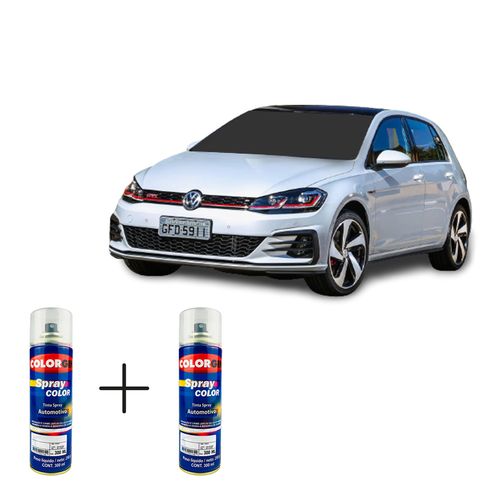 Spray Automotivo Prata Snow VW + Verniz Spray 300ml