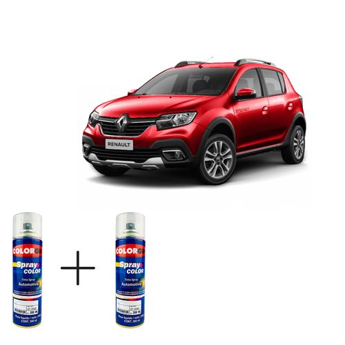 Spray Automotivo Vermelho Vivo + Spray Verniz 300ml