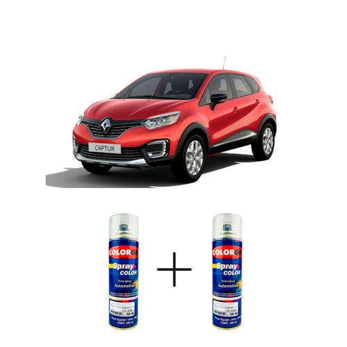 Spray Automotivo Vermelho Fogo + Spray Verniz 300ml