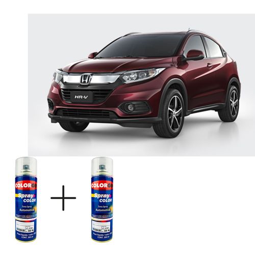 Spray Automotivo Vermelho Mercúrio R543 Honda + Verniz Spray 300ml