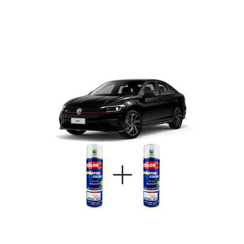 Spray Automotivo Preto Mystic VW + Verniz Spray 300ml