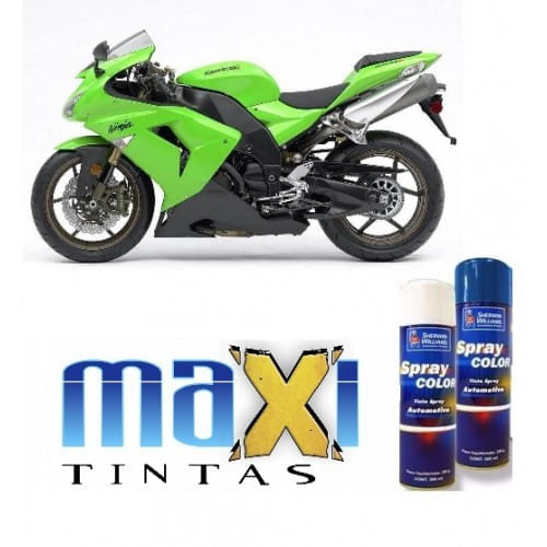 Spray Automotivo Verde Kawasaki + Spray Verniz 300ml