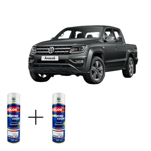 Spray Automotivo Cinza Indium VW + Verniz Spray 300ml