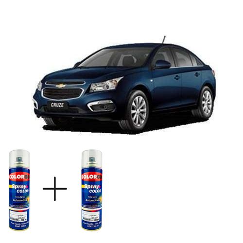 Spray Automotivo Azul Macaw + Spray Verniz 300ml