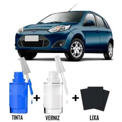 Tinta Tira Risco Automotivo Ford Fiesta Cor Azul Marau