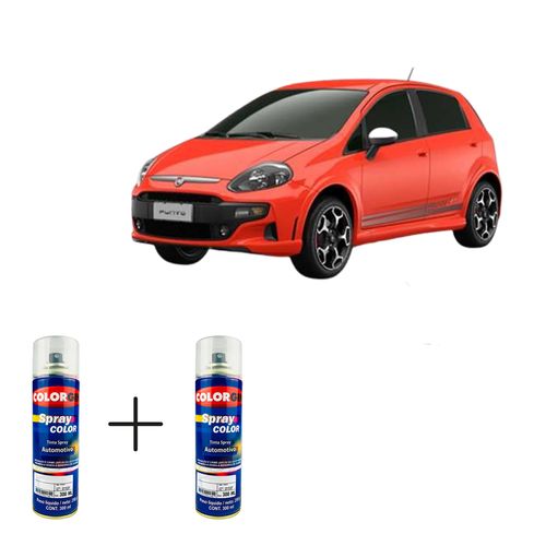 Spray Automotivo Vermelho Modena + Spray Verniz 300ml