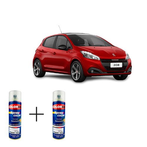 Spray Automotivo Vermelho Aden + Spray Verniz 300ml