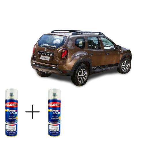 Spray Automotivo Marrom Safari + Spray Verniz 300ml