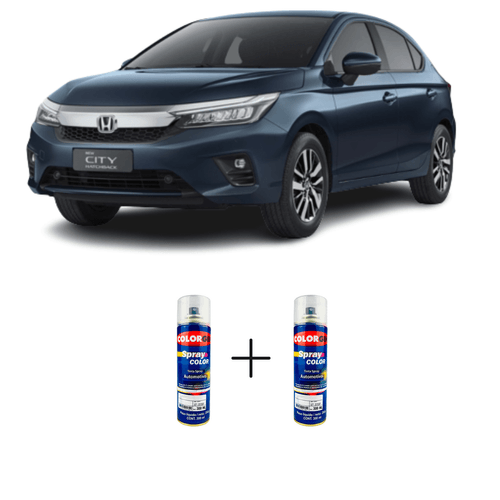 Spray Automotivo Azul Cosmico B607 Honda + Verniz Spray 300ml