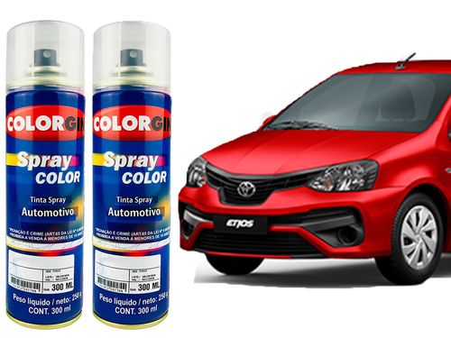 Spray Automotivo Vermelho Super Toyota + Verniz Spray 300ml
