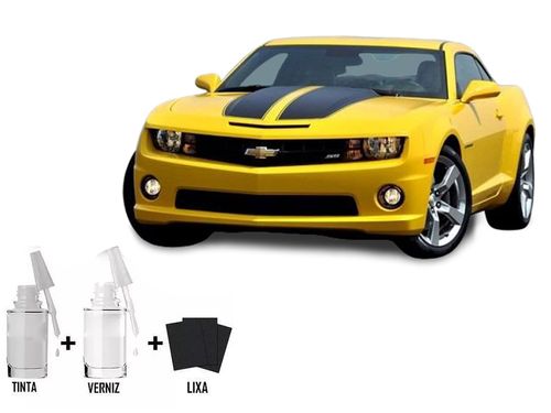 Tinta Tira Risco Automotivo Amarelo Rally Gm 15ml + Verniz