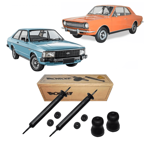 Par Amortecedores Traseiros Corcel 1968 A 1986 + Batentes