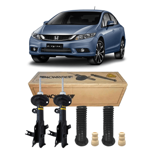 Par Amortecedor Dianteiro Honda Civic 2.0 2012 A 2016 + Kit