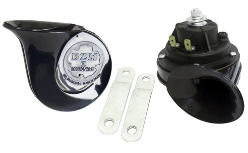 Buzina Caracol Dupla grave agudo 410hz 490hz 12v Universal Bzm B54