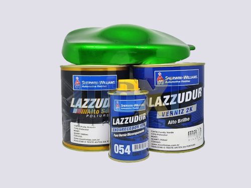 Tinta Automotiva Candy Verde 900ml + Base Alumínio Graúdo