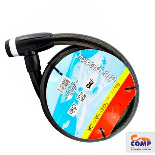 Trava Cabo de Aço Cadeado Anti Furto Moto Estepe Bicicleta 25mm Cinoy YN-TV003 Preto 1,2m