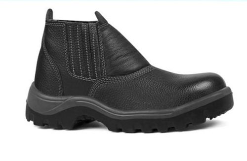 Bota de Couro Vaqueta Bico Aço sem Cadarço C/C Preta Nº40 Bracol