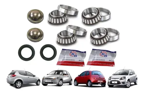 2 Kit Rolamento Roda Traseira Ford Ka Zetec 2000 Até 2013
