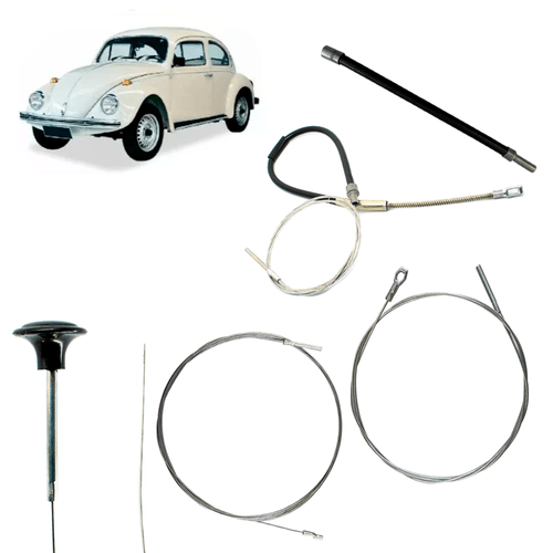 Kit Cabo Capô Acelerador Freio Embreagem Tubo Flex do Fusca