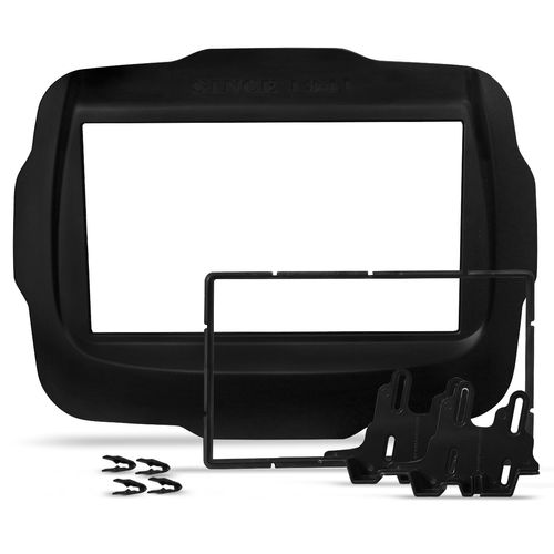 Moldura 2 Din Painel Jeep Renegade 2015 a 2023 Preto Padrão Japonês e Chinês