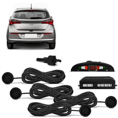 Sensor de Estacionamento Ré Preto First Option 4 Pontos 18mm