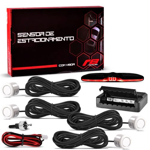 Sensor de Estacionamento Branco 4 Pontos De Sobrepor