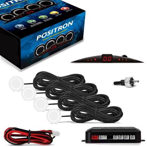 Sensor de Estacionamento Ré Branco Positron 4 Pontos 20mm