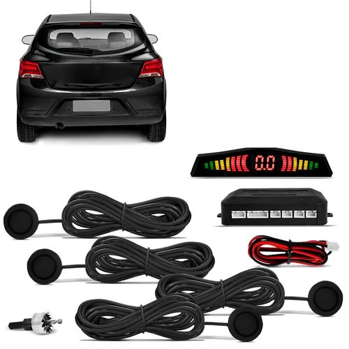 Sensor de Estacionamento Ré Preto Emborrachado 4 Pontos 20mm First Option