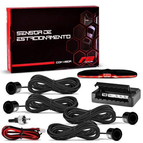 Sensor de Estacionamento Preto 4 Pontos De Sobrepor