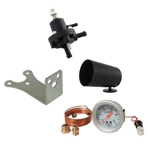 Dosador combustível Composite com suporte para motores injetados + MANÔMETRO DE PRESSÃO DE COMBUSTÍVEL 10 BAR 52 MM SPA TURBO com Suporte