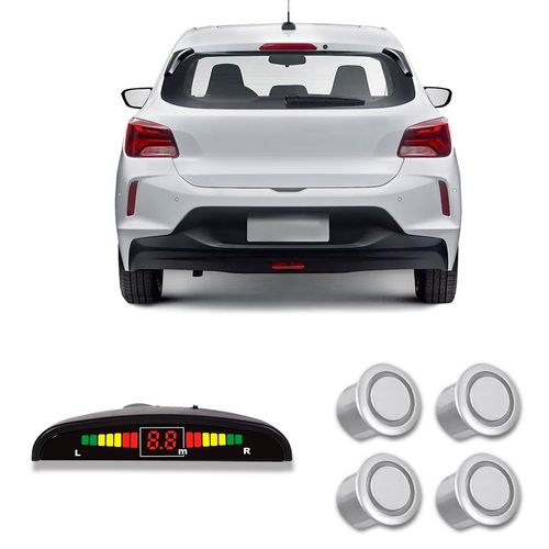 Sensor de Estacionamento Ré 4 Pontos Prata Roadstar RS104BR