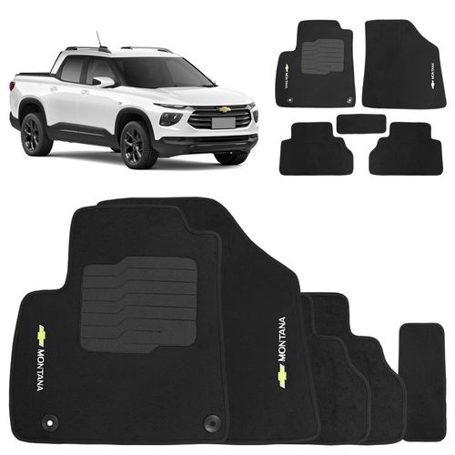Jogo de Tapete Carpete Montana 2023 2024 Preto 5 Peças