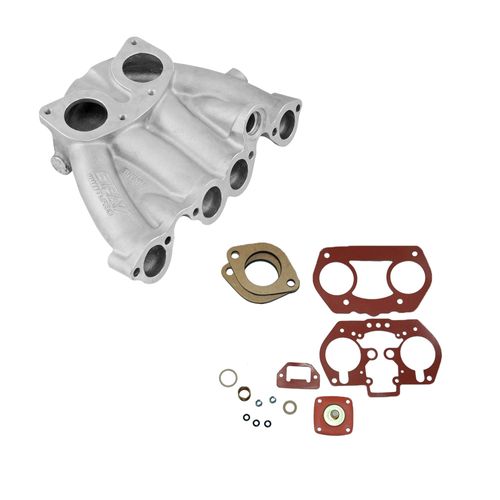 Coletor de admissão para motores VW AP 8V para 1 Weber IDF (vertical) +  Kit de juntas de reparo em borracha para Weber 40 IDF - Sem pino