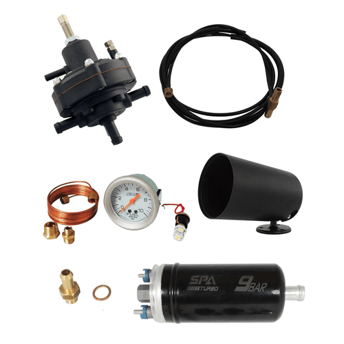 Dosador combustível HPI Composite grande motores injetados + Kit Manômetro + BOMBA ELÉTRICA DE COMBUSTÍVEL EXTERNA 9 BAR