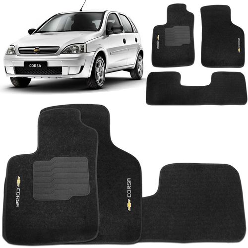 Tapete Carpete Corsa 2002 a 2012 Preto 3 Peças