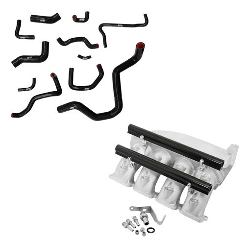 COLETOR ADMISSÃO PLENUM ALUMÍNIO FUNDIDO JATEADO (TRANSVERSAL) TBI LADO DIREITO / 8 BICOS / TBI ORIGINAL + Kit Mangueira - Vw Golf Gti 1.8 20v
