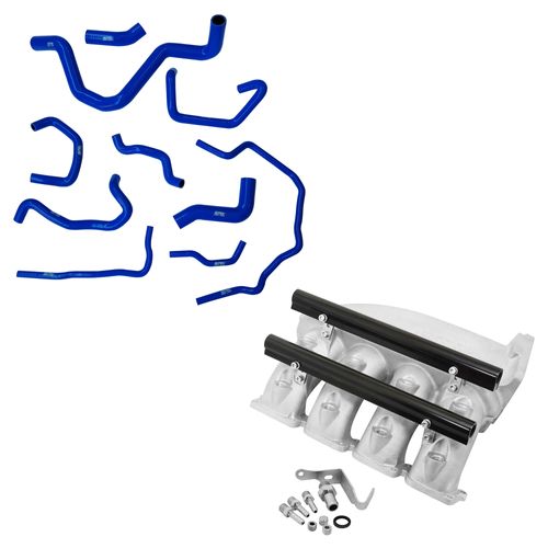 COLETOR ADMISSÃO PLENUM ALUMÍNIO FUNDIDO JATEADO (TRANSVERSAL) TBI LADO DIREITO / 8 BICOS / TBI ORIGINAL + Kit Mangueira - Audi A3 1.8t 20v