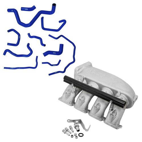 Coletor admissão plenum alumínio fundido (transversal) TBI lado esquerdo - 4 BICOS - TBI ORIGINAL + Kit Mangueira - Audi A3 1.8t 20v