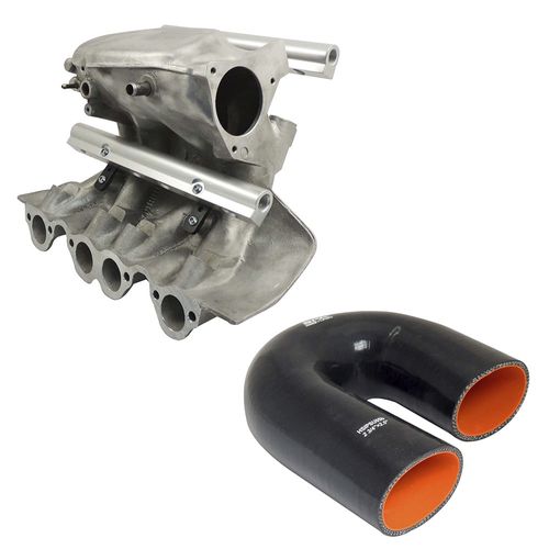 Coletor de admissão 8 bicos Vw AP / Mi 8v Unilateral + Mangueira de Pressurização de Silicone Tipo "U" 2 3/4" x 2 1/2"