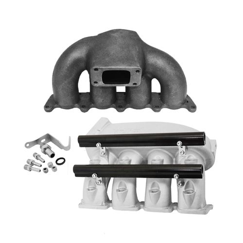 COLETOR ESCAPE TURBO MONOFLUXO + COLETOR ADMISSÃO PLENUM ALUMÍNIO FUNDIDO (TRANSVERSAL) TBI LADO ESQUERDO - VW GOLF - AUDI A3 1.8 20V - T3