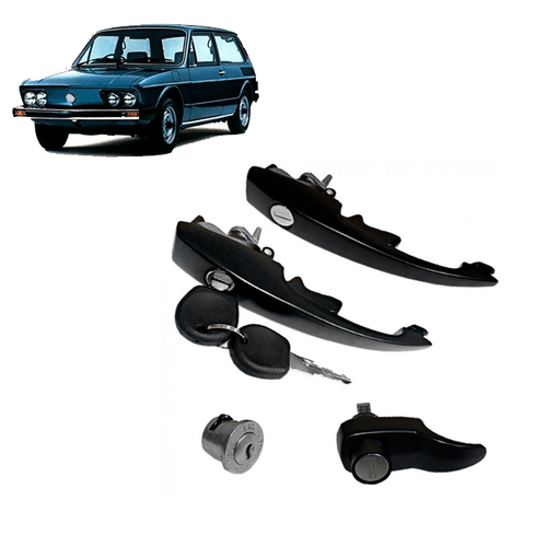 Jogo Maçaneta Fecho Porta Malas Cilindro Ignição Brasilia