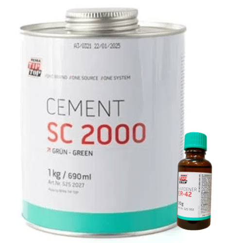 KIT ADESIVO SC2000  Verde  1 litro e CATALISADOR ER-42  frasco com 30g | REMA TIP TOP