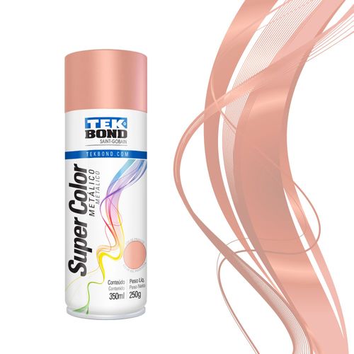 Tinta Spray Metálico Rose Gold 350Ml 250G - Tekbond