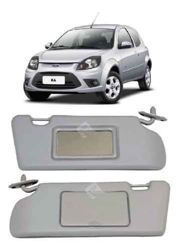 Par Quebra Sol Ford Ka 1997 Até 2013 C/ Espelho Bolsa Cinza (1)