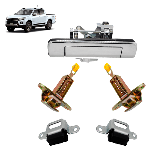 Kit Maçaneta Tampa Batente Fechadura Caçamba S10 Cromada