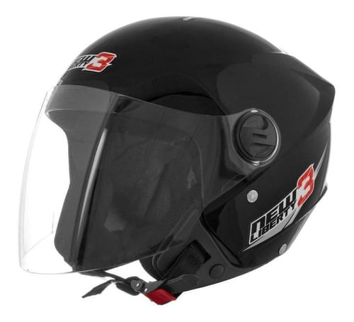 Capaceteaberto Pro Tork New Liberty  Three  Preto-fosco 58
