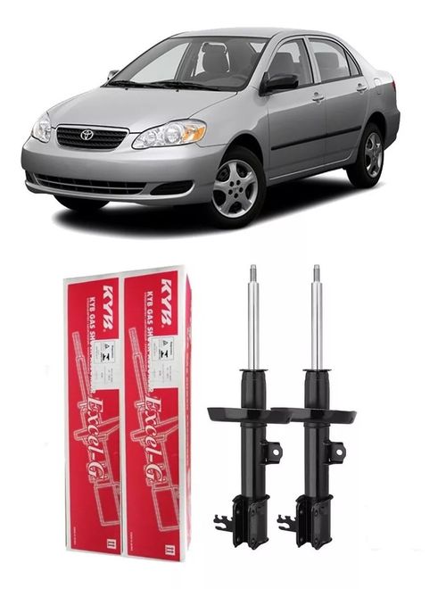 Par Amortecedor Dianteiro Pressurizados Excel-G  gás Toyota Corolla 03-08 - Kayaba