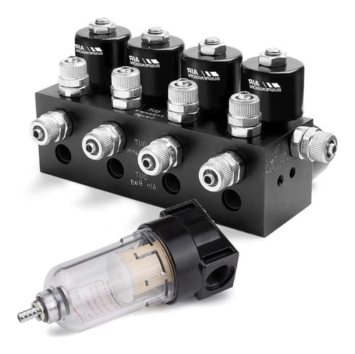 Bloco De Valvulas 8mm P/ Suspensão Ar+brinde Gol G6